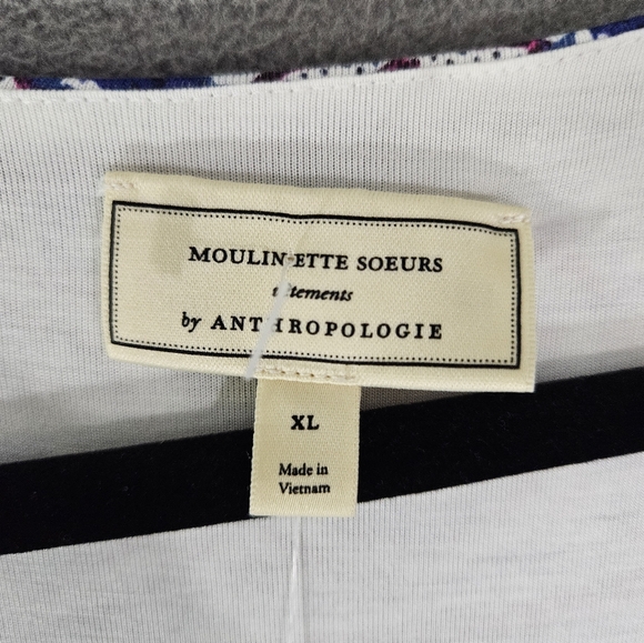 Moulinette Soeurs Ruched Column Dress Size XL Blue Medallion Motif Anthropologie - Picture 3 of 10